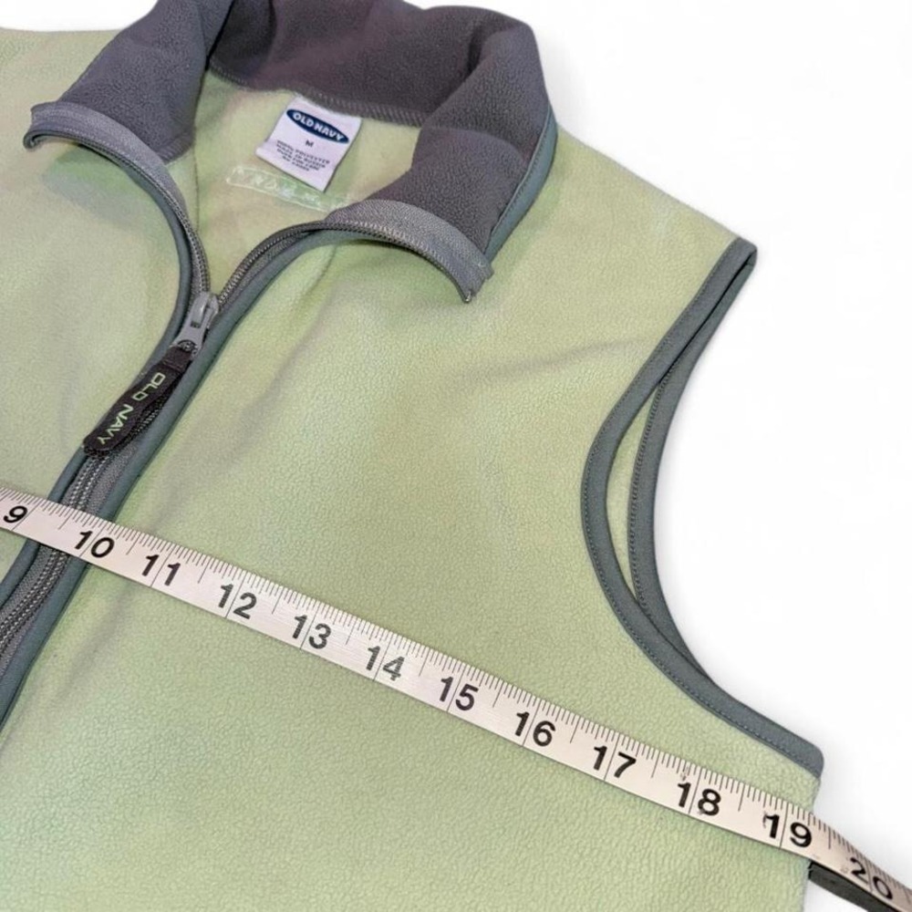 Old Navy Pale Mint Green w/Gray trim zip up vest‎ Ladies Medium - Picture 5 of 6